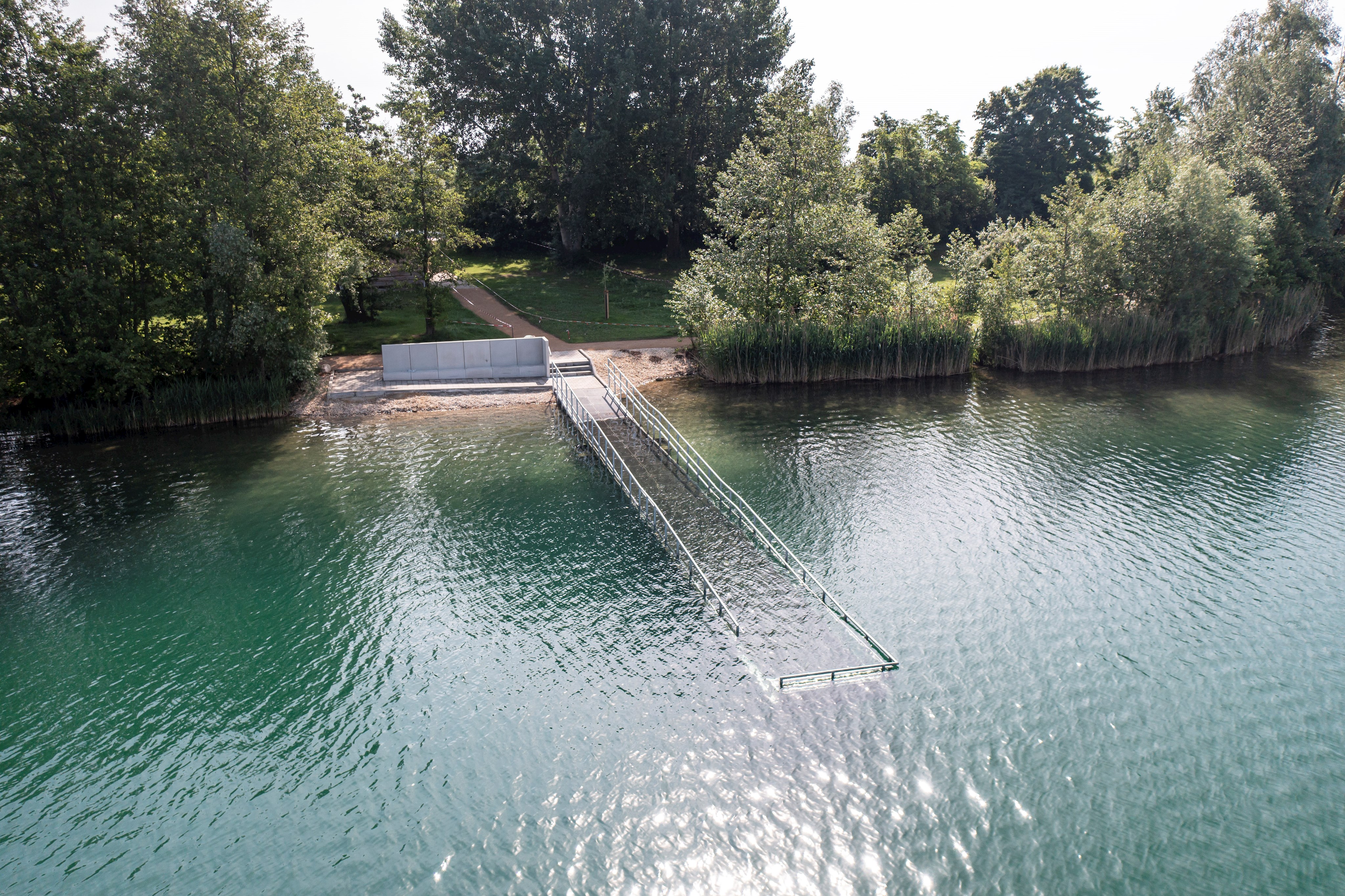 Drohnenaufnahme barrierefreier Steg